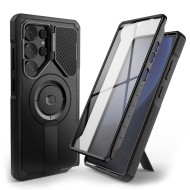 360 градусов калъф с MagSafe за Samsung Galaxy S25 Ultra от Tech-Protect Kevlar - Black