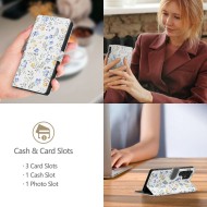 Кожен тефтер за Xiaomi Redmi Note 14 Pro 5G / Pro+ Plus 5G / Poco X7 5G от Tech-Protect Wallet - Spring Flowers
