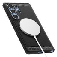 Удароустойчив кейс с MagSafe за Samsung Galaxy S25 Ultra от Spigen Rugged Armor Mag - Matte Black