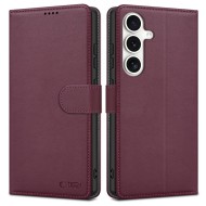 Кожен тефтер за Samsung Galaxy S25 от Tech-Protect Wallet - Mulberry