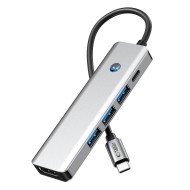 TECH-PROTECT HB01 HUB ADAPTER 5IN1 TYPE-C + USB3.0 + HDMI 4K 60HZ + PD100W SPACE GREY