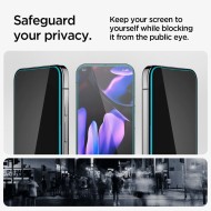 2 броя стъклени протектори за дисплей на Google Pixel 9 / 9 Pro от от Spigen Glas.TR "Ez Fit" HD - Privacy