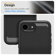 Удароустойчив кейс с MagSafe за iPhone 16e от Spigen Rugged Armor Mag - Matte Black