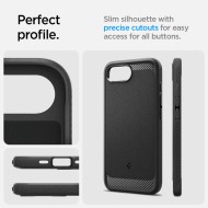 Удароустойчив кейс с MagSafe за iPhone 16e от Spigen Rugged Armor Mag - Matte Black
