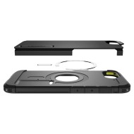 Удароустойчив, твърд кейс с MagSafe за iPhone 16е от Spigen Tough Armor Mag - Black