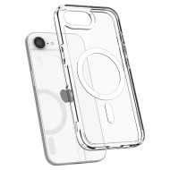 Удароустойчив кейс с MagSafe пръстен за iPhone 16e от Spigen Ultra Hybrid Mag - White