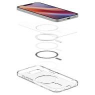 Удароустойчив кейс с MagSafe пръстен за iPhone 16e от Spigen Ultra Hybrid Mag - White