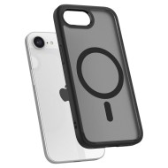 Удароустойчив кейс с MagSafe пръстен за iPhone 16e   от Spigen Ultra Hybrid Mag - Frost Black