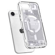Удароустойчив кейс с MagSafe за iPhone 16e  от Spigen Ultra Hybrid - Zero One White