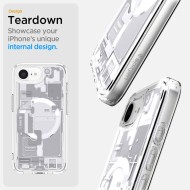 Удароустойчив кейс с MagSafe за iPhone 16e  от Spigen Ultra Hybrid - Zero One White