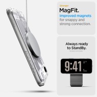 Удароустойчив кейс с MagSafe за iPhone 16e  от Spigen Ultra Hybrid - Zero One White