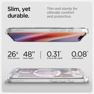Удароустойчив кейс с MagSafe за iPhone 16e  от Spigen Ultra Hybrid - Zero One White