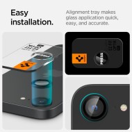 2 х Протектори за лещи на iPhone 16e от Spigen Optic Pro Glas.Tr EZ FIT 2-Pack - Черен