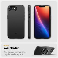 Тънък кейс с MagSafe за iPhone 16e от Spigen Thin Fit Mag - Черен