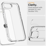 Удароустойчив кейс за иПхоне 16е от Spigen Ultra Hybrid - Crystal Clear