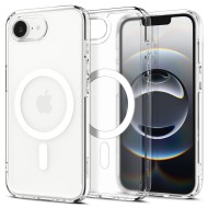 Удароустойчив кейс с MagSafe пръстен заiPhone 16e   от Spigen Ultra Hybrid Mag - Frost White