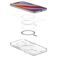 Удароустойчив кейс с MagSafe пръстен заiPhone 16e   от Spigen Ultra Hybrid Mag - Frost White