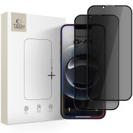 2x Стъклен протектор за iPhone 13 / 13 Pro / 14 / 16e от Tech-Protect Anti Spy Glass Pro+ - Privacy 