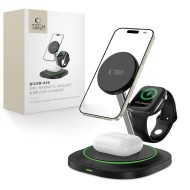 Зарядна станция 3 в 1 с MagSafe 15W за iPhone, AirPods и Apple Watch от Tech-Protect QI15W-A46 - Черна