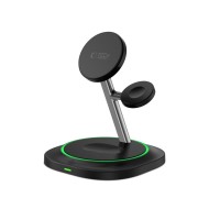 Зарядна станция 3 в 1 с MagSafe 15W за iPhone, AirPods и Apple Watch от Tech-Protect QI15W-A46 - Черна