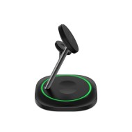 Зарядна станция 3 в 1 с MagSafe 15W за iPhone, AirPods и Apple Watch от Tech-Protect QI15W-A46 - Черна