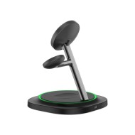 Зарядна станция 3 в 1 с MagSafe 15W за iPhone, AirPods и Apple Watch от Tech-Protect QI15W-A46 - Черна