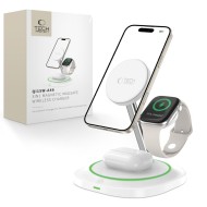 Зарядна станция 3 в 1 с MagSafe 15W за iPhone, AirPods и Apple Watch от Tech-Protect QI15W-A46 - Бяла