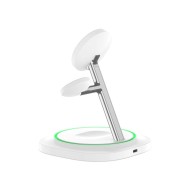 Зарядна станция 3 в 1 с MagSafe 15W за iPhone, AirPods и Apple Watch от Tech-Protect QI15W-A46 - Бяла