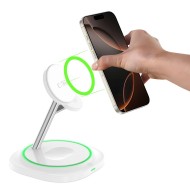 Зарядна станция 3 в 1 с MagSafe 15W за iPhone, AirPods и Apple Watch от Tech-Protect QI15W-A46 - Бяла