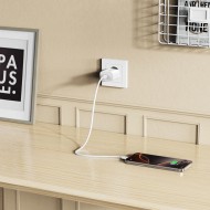 Бързо зарядно с кабел 2x Type C NC20W от Tech-Protect PD20W 1-Port- White