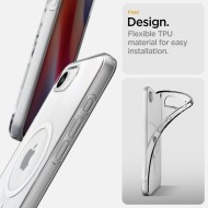 Удароустойчив кейс с MagSafe за iPhone 16e от Spigen Liquid Crystal Mag - Прозрачен
