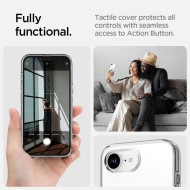 Удароустойчив кейс с MagSafe за iPhone 16e от Spigen Liquid Crystal Mag - Прозрачен