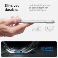 Удароустойчив кейс с MagSafe за iPhone 16e от Spigen Liquid Crystal Mag - Прозрачен