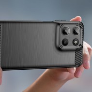 Удароустойчив кейс за Motorola G15 / G15 Power от Tech-Protect TPUcarbon - Черен
