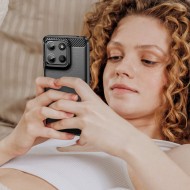 Удароустойчив кейс за Motorola G15 / G15 Power от Tech-Protect TPUcarbon - Черен