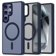 Твърд кейс с MagSafe пръстен за Samsung Galaxy S25 Ultra от Tech-Protect MagMat - Син мат