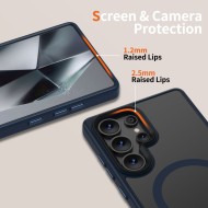 Твърд кейс с MagSafe пръстен за Samsung Galaxy S25 Ultra от Tech-Protect MagMat - Син мат