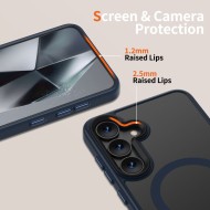 Твърд кейс с MagSafe пръстен за Samsung Galaxy S25 от Tech-Protect MagMat - Син мат