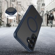Твърд кейс с MagSafe пръстен за Samsung Galaxy S25 от Tech-Protect MagMat - Син мат