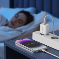 Комплект зарядно и кабел с Lightning за IOS от Tech-Protect NC20W - Бяло