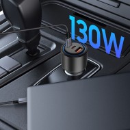 Бързо зарядно за автомобил с 3 порта от Tech Protect PD130W - Черно