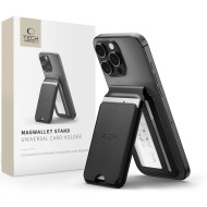 Универсален картхолдър за телефон с функция стойка и MagSafe от Tech Protect MagWallet Stand - Черен