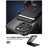 Универсален картхолдър за телефон с функция стойка и MagSafe от Tech Protect MagWallet Stand - Черен