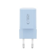 Мрежово зарядно устройство с 2 порта от Tech-Protect NC 33W Power Delivery и Quick Charge 3.0 - Baby Blue