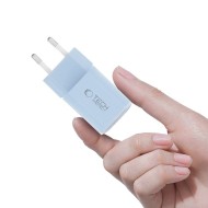 Мрежово зарядно устройство с 2 порта от Tech-Protect NC 33W Power Delivery и Quick Charge 3.0 - Baby Blue