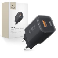 Мрежово зарядно устройство с 2 порта от Tech-Protect NC 33W Power Delivery и Quick Charge 3.0 - Черно