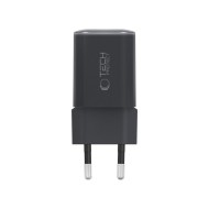 Мрежово зарядно устройство с 2 порта от Tech-Protect NC 33W Power Delivery и Quick Charge 3.0 - Черно
