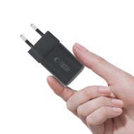 Мрежово зарядно устройство с 2 порта от Tech-Protect NC 33W Power Delivery и Quick Charge 3.0 - Черно