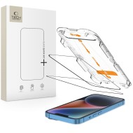 2 броя стъклени протектори за дисплей на iPhone 13 / 13 Pro / 14 / 16e от Tech Protect Quick Set  - Черни
