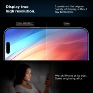 2 броя стъклени протектори за дисплей на iPhone 13 / 13 Pro / 14 / 16e от Tech Protect Quick Set  - Черни